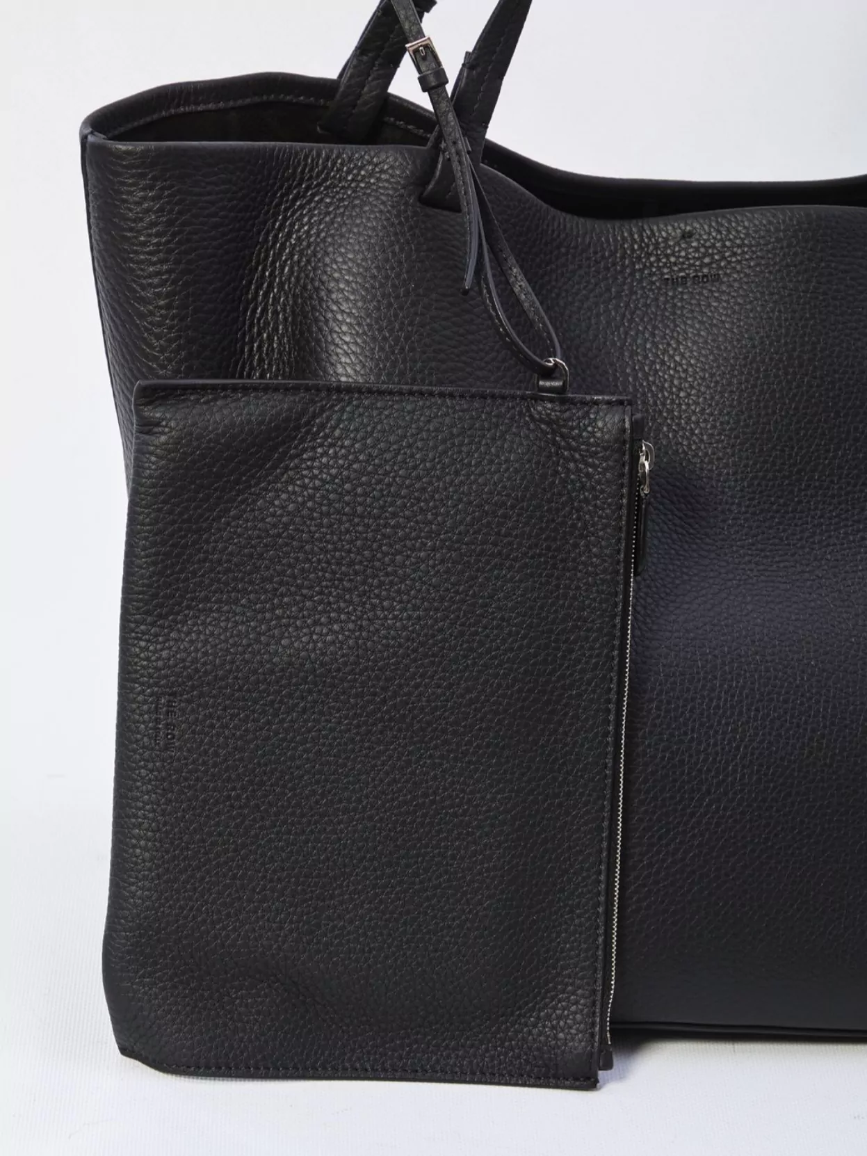 The Row Three Pocket Tote Bag In Black