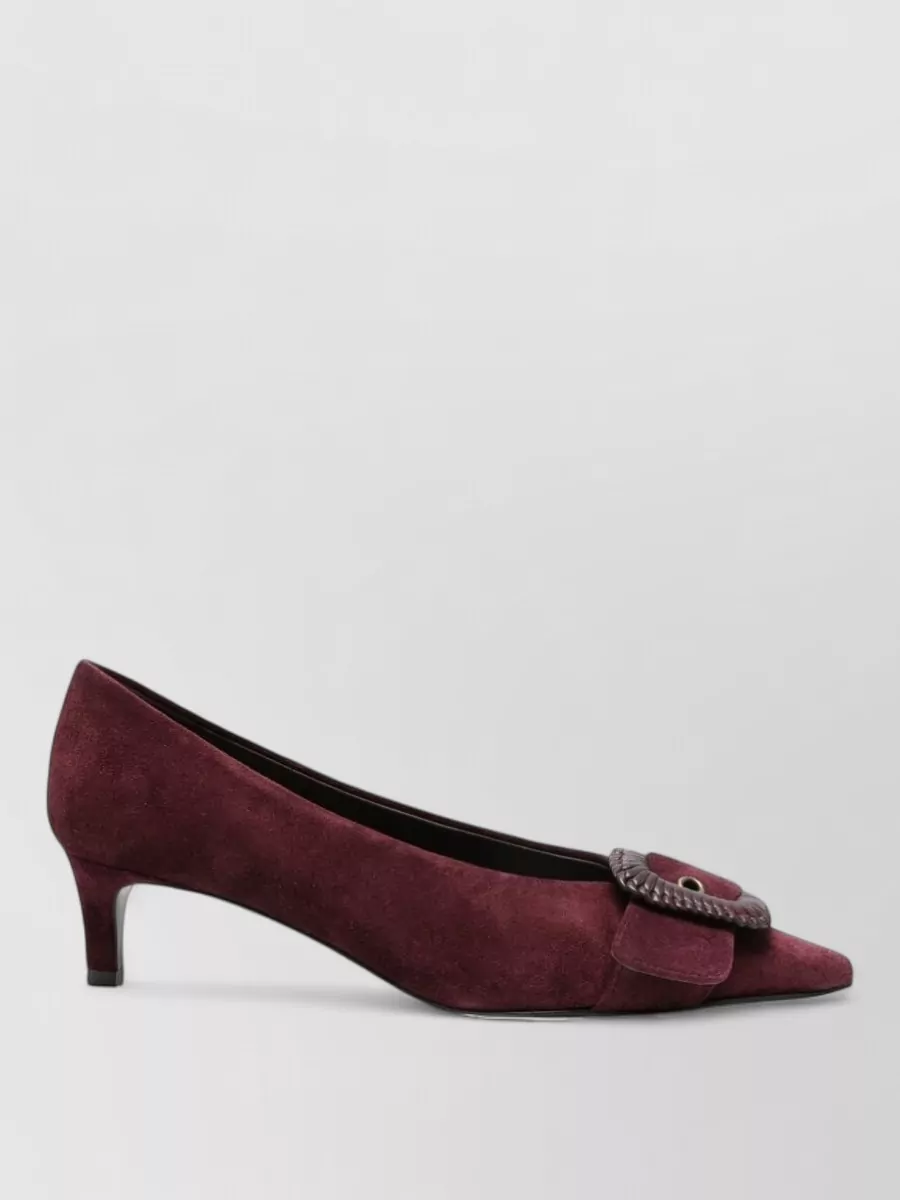 Roberto Festa Suede Pointed-Toe Kitten-Heel Pumps