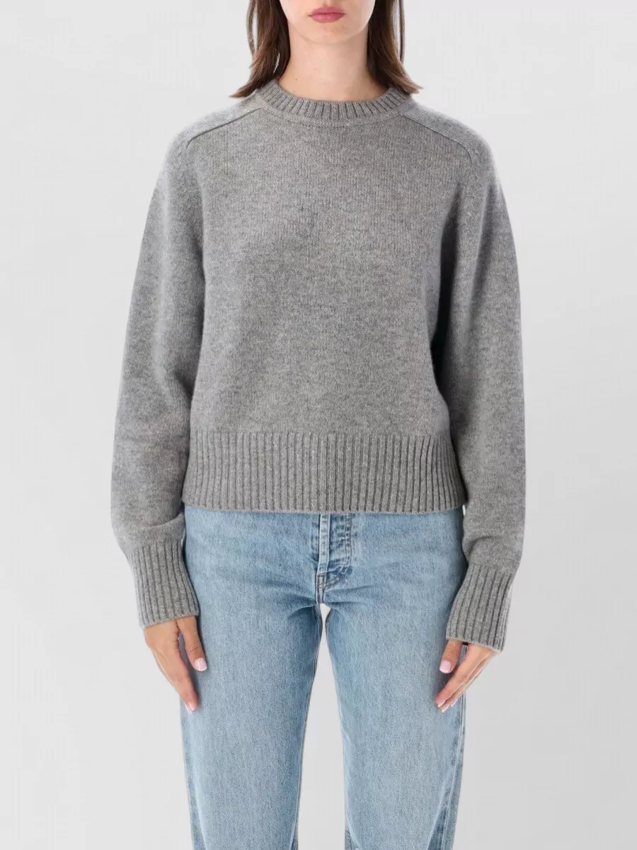 Extreme Cashmere heavyweight cashmere ribbed cropped crew neck jumper