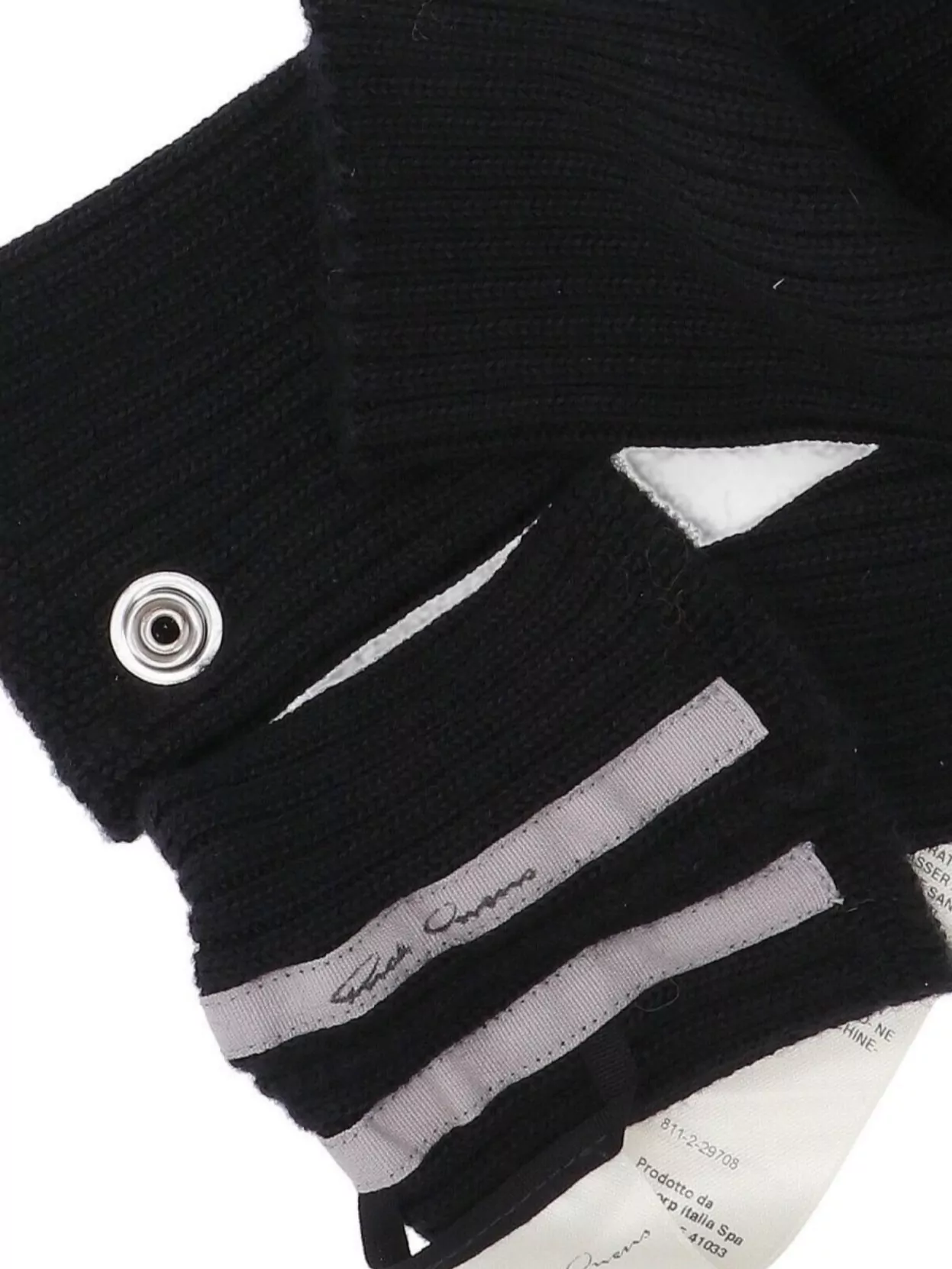 Rick Owens Textured Gloves Featuring Button Accents