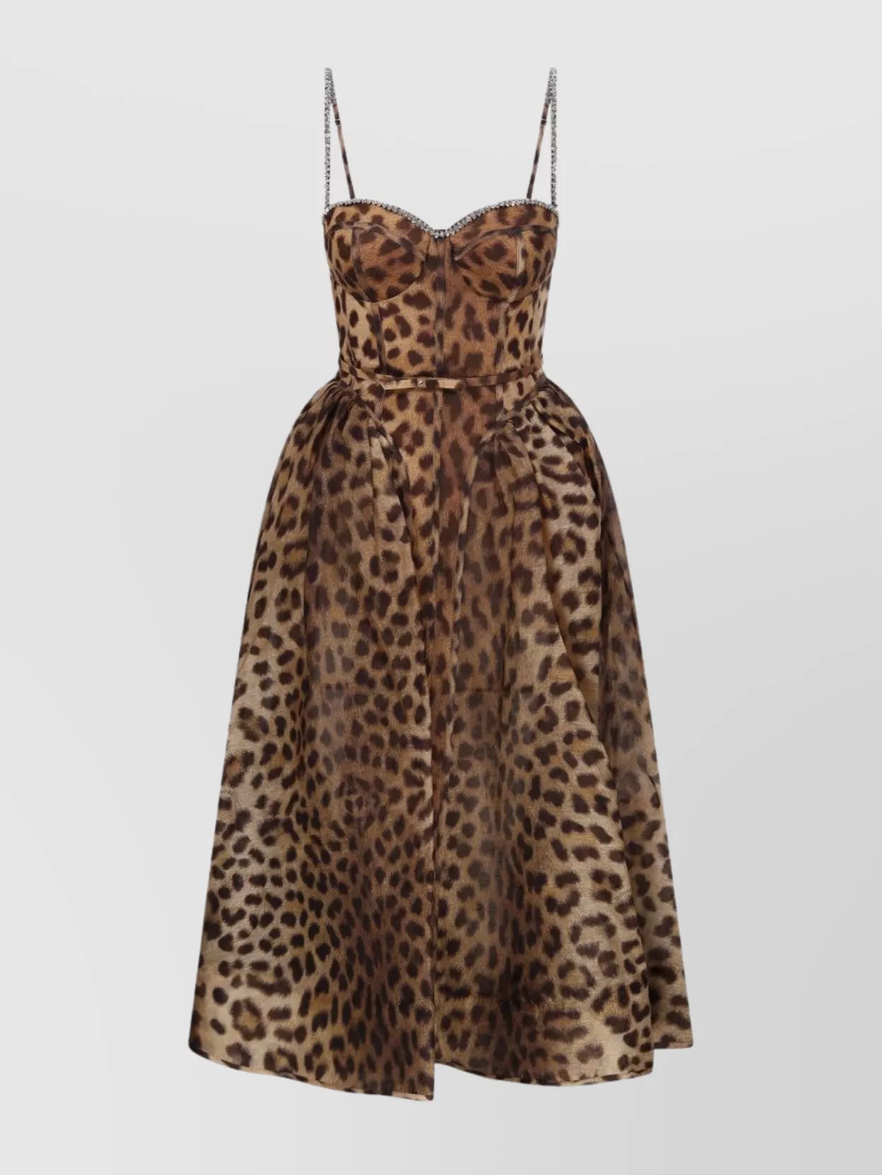 Zimmermann Crush Paneled Cheetah Print Midi Dress