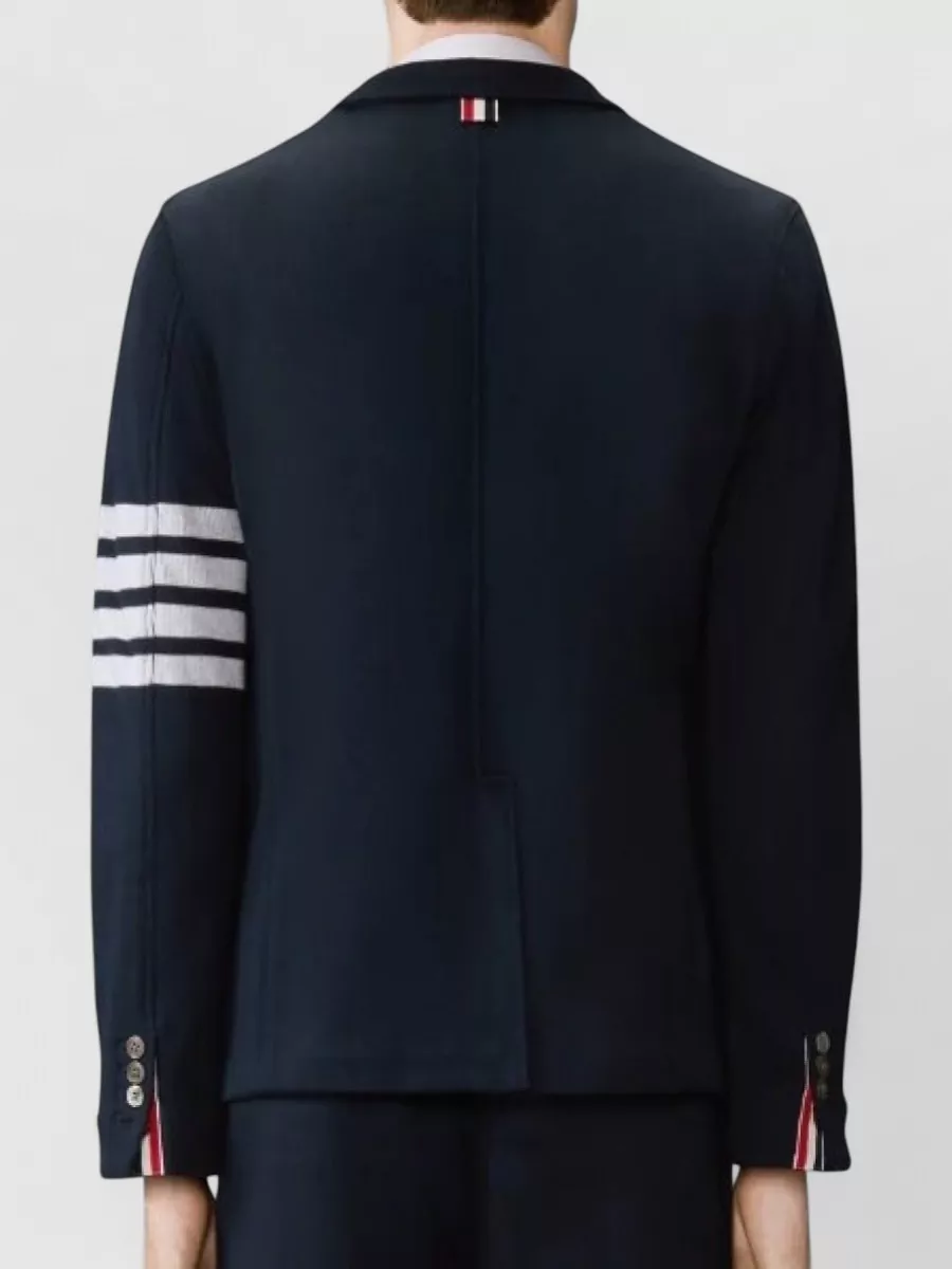 Thom Browne Sack Jacket Double Face Knit Striped Sleeve