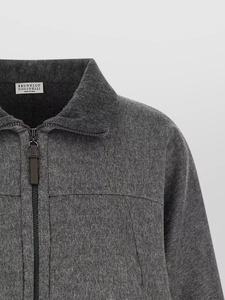 Brunello Cucinelli Virgin Wool Cropped Oversized Coat