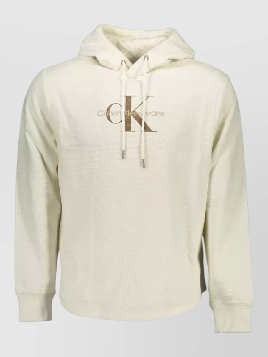 Calvin Klein Waffle-knit relaxed-fit hoodie