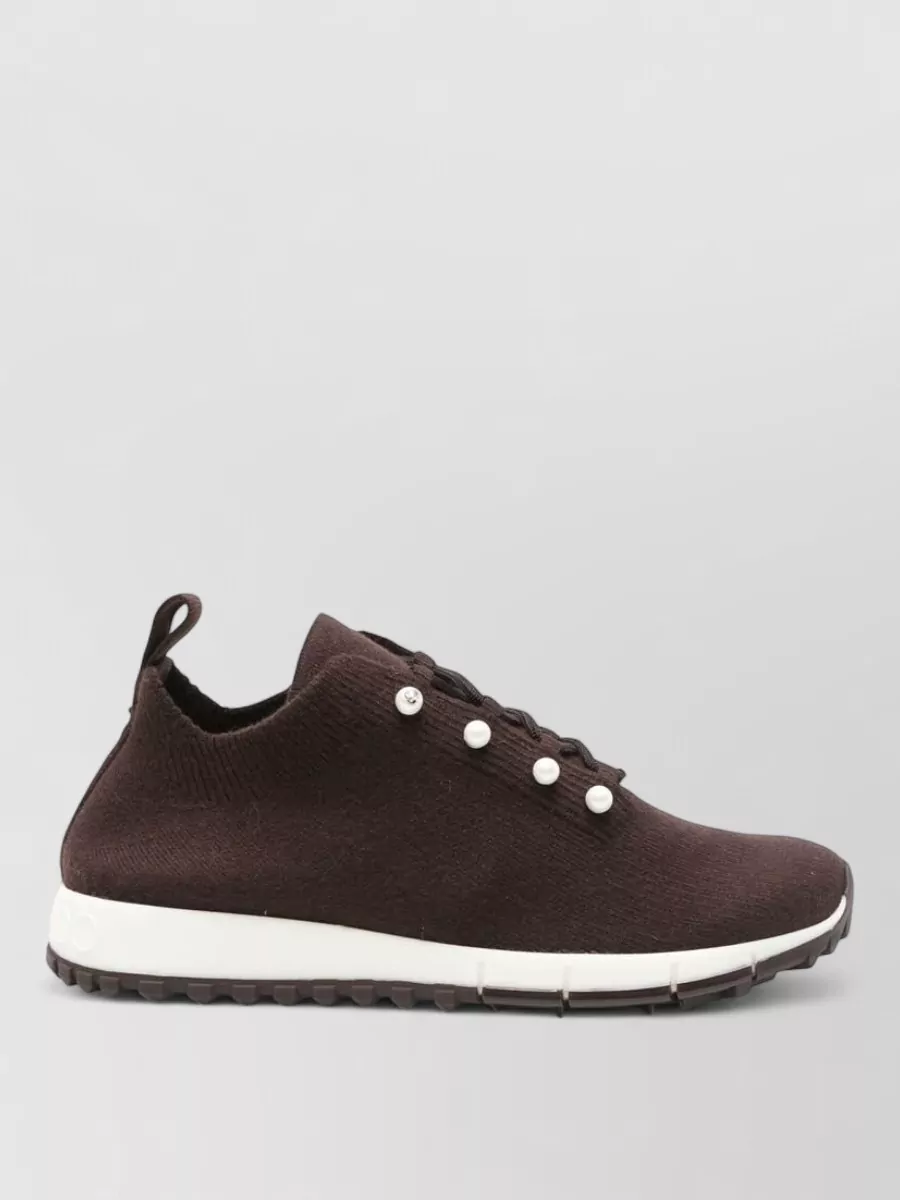 Jimmy Choo Pearl Embellished Knit Low-Top Sneakers