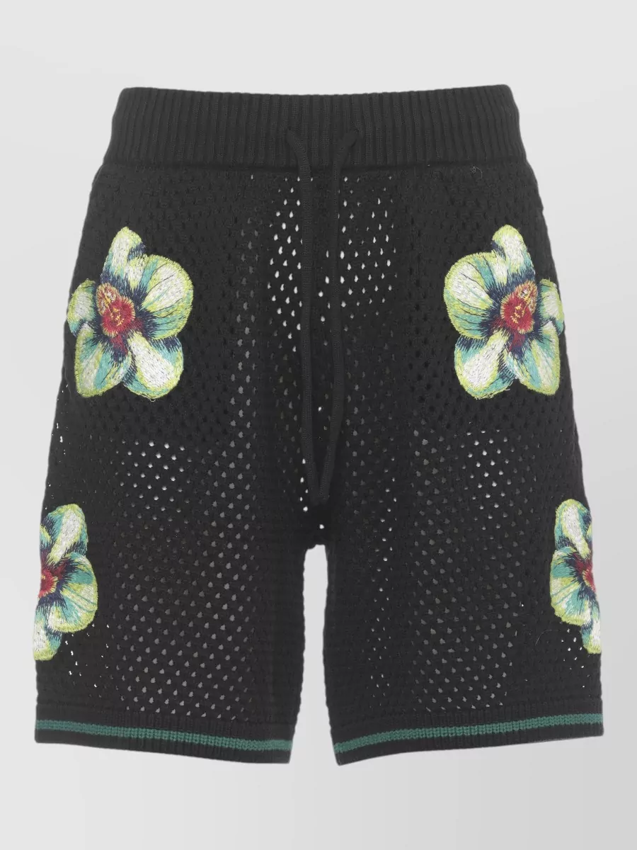 Casablanca cotton perforated embroidered bermuda shorts
