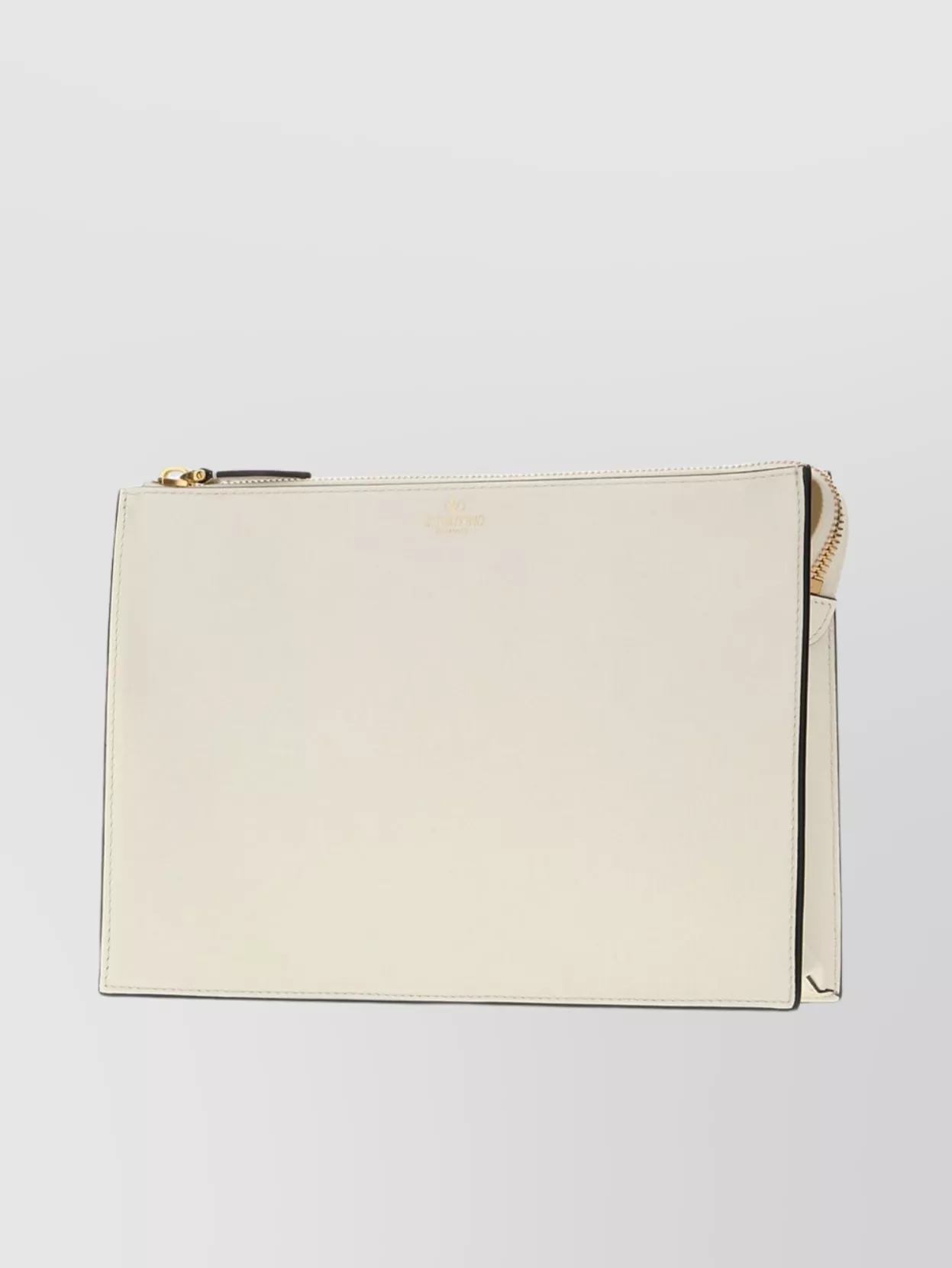 Valentino Ivory Leather Clutch