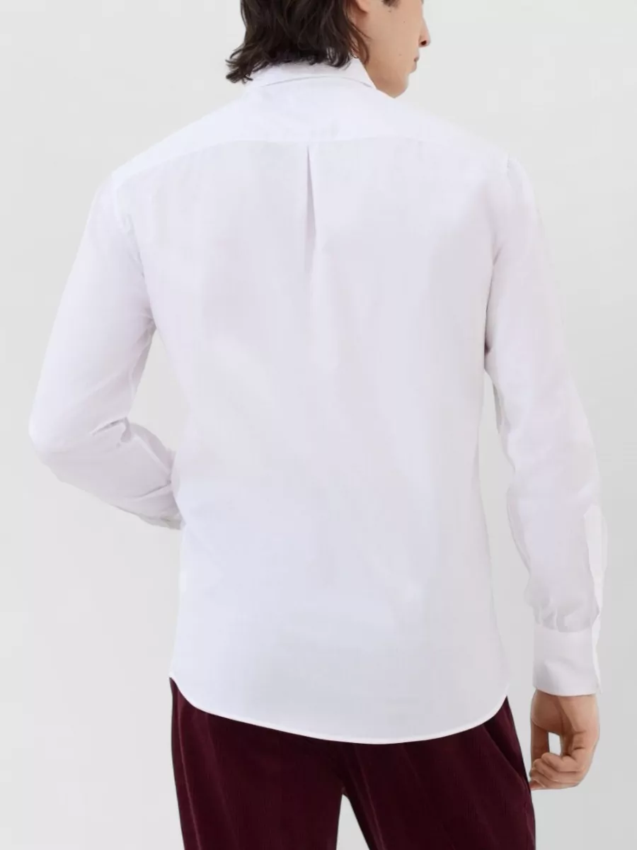 Brunello Cucinelli Button-Down Collar Cotton Shirt With Curved Hem