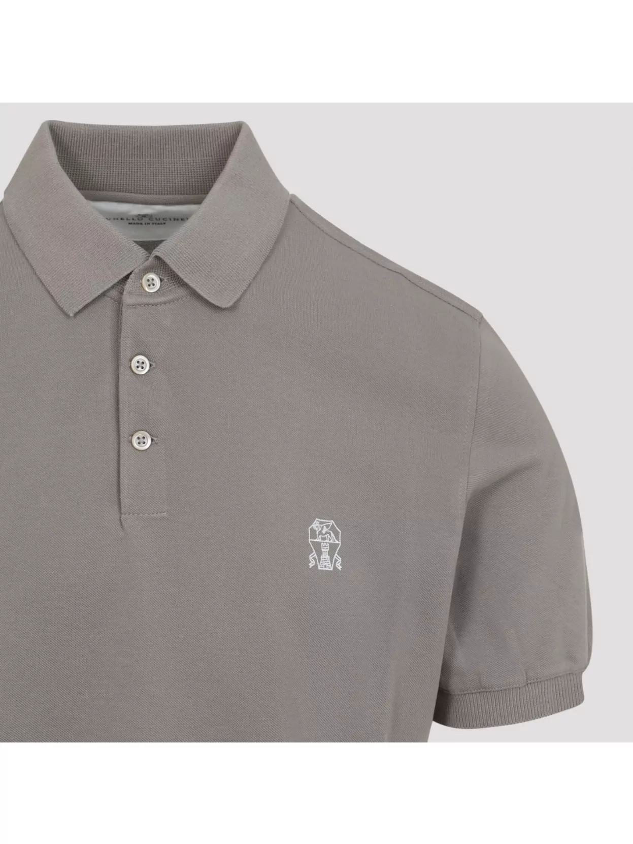 Brunello Cucinelli Cotton Polo With Ribbed Trims And Straight Hem