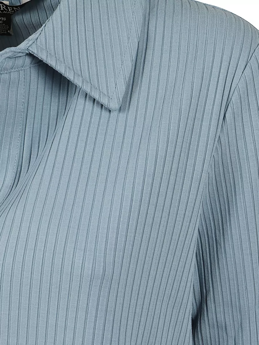 Lauren Ralph Lauren Ribbed V-Neck Short-Sleeve Polo Shirt
