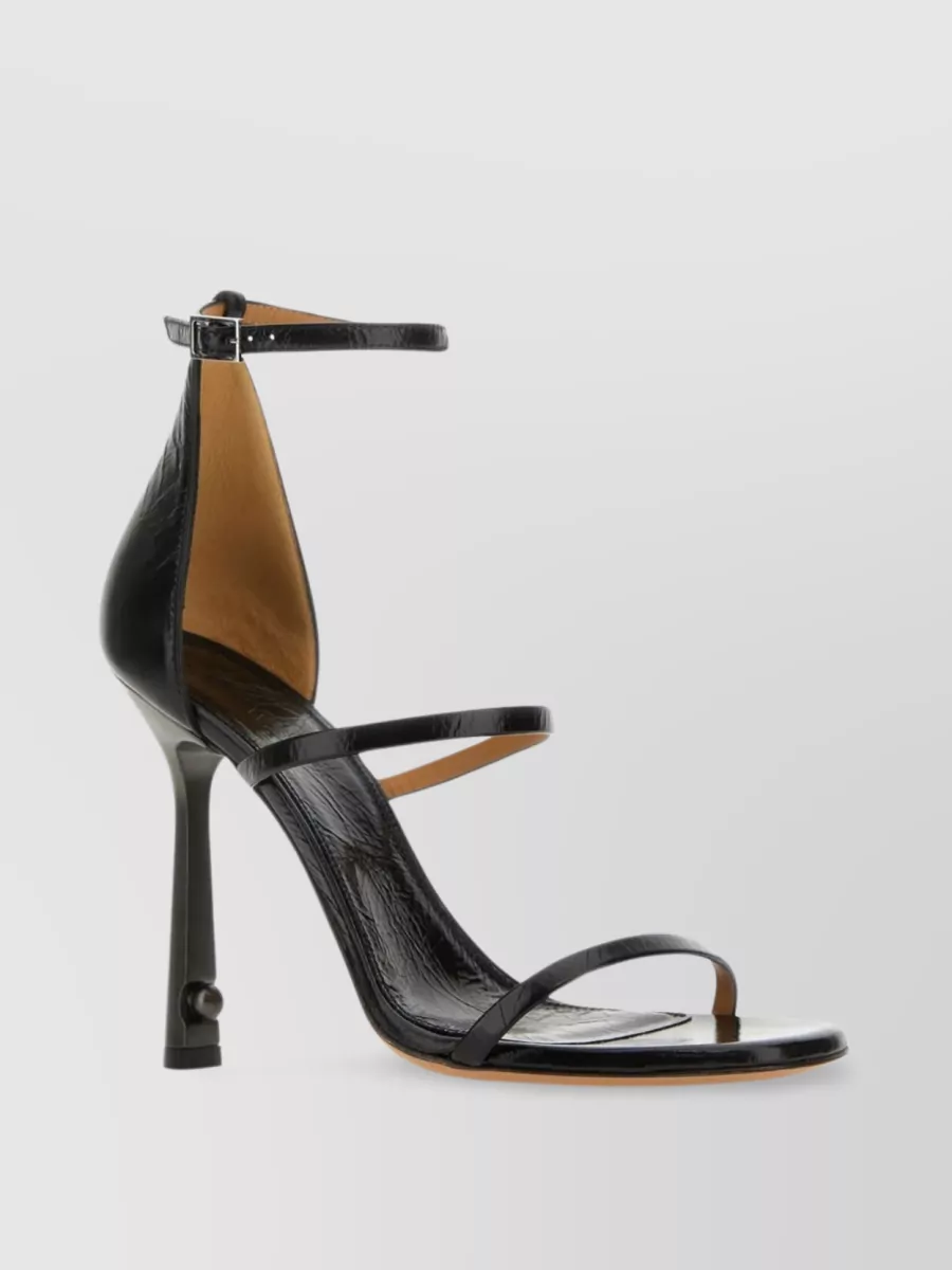 Shop Off-white Lollipop Sandals With Unique Heel And Strappy Design In Black