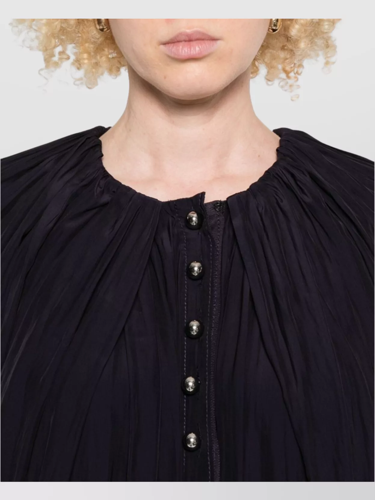Lanvin Button Detail High-Low Dress Pleated Design