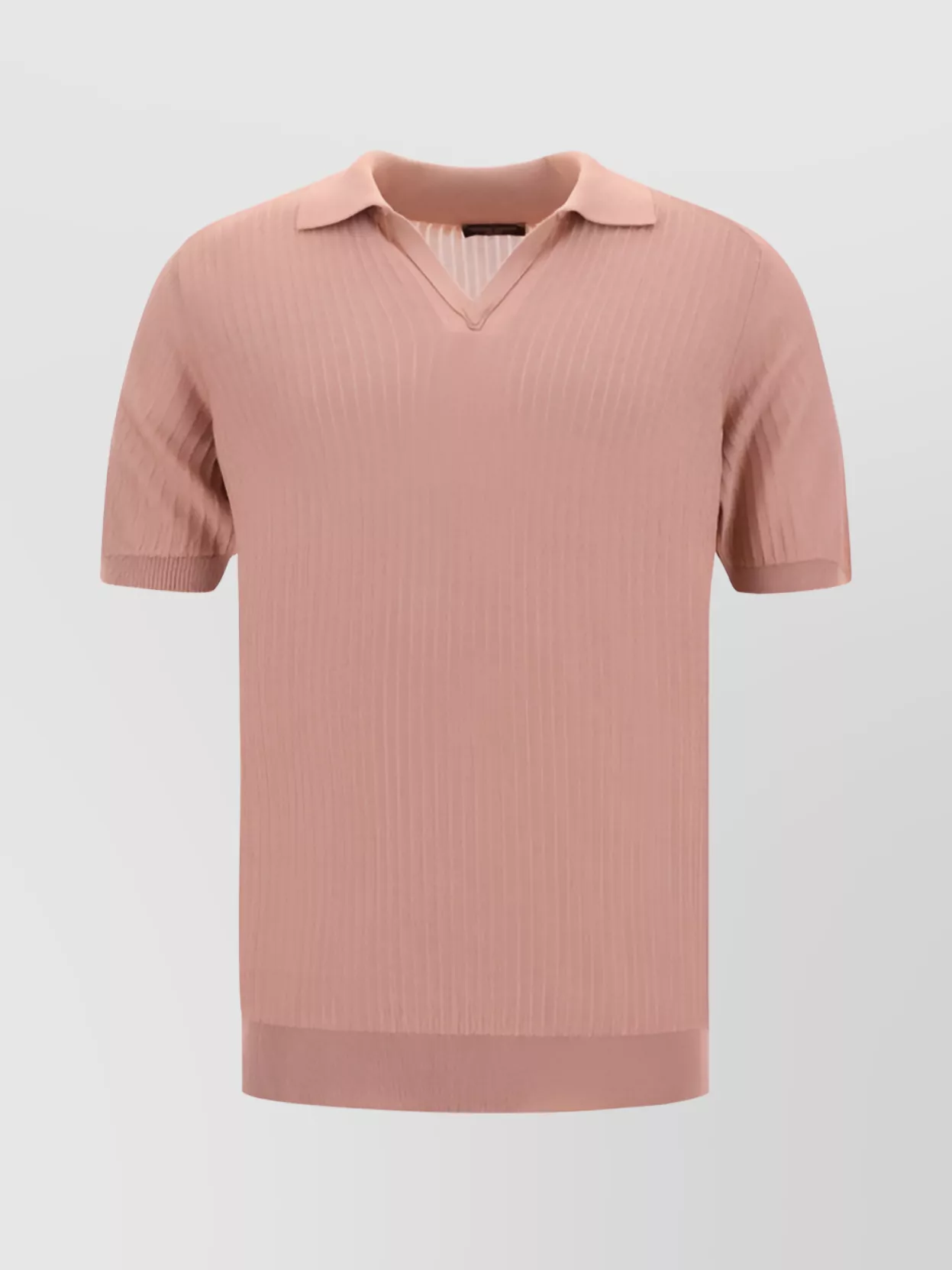 Shop Roberto Collina Ribbed Cotton Polo Shirt V-neck