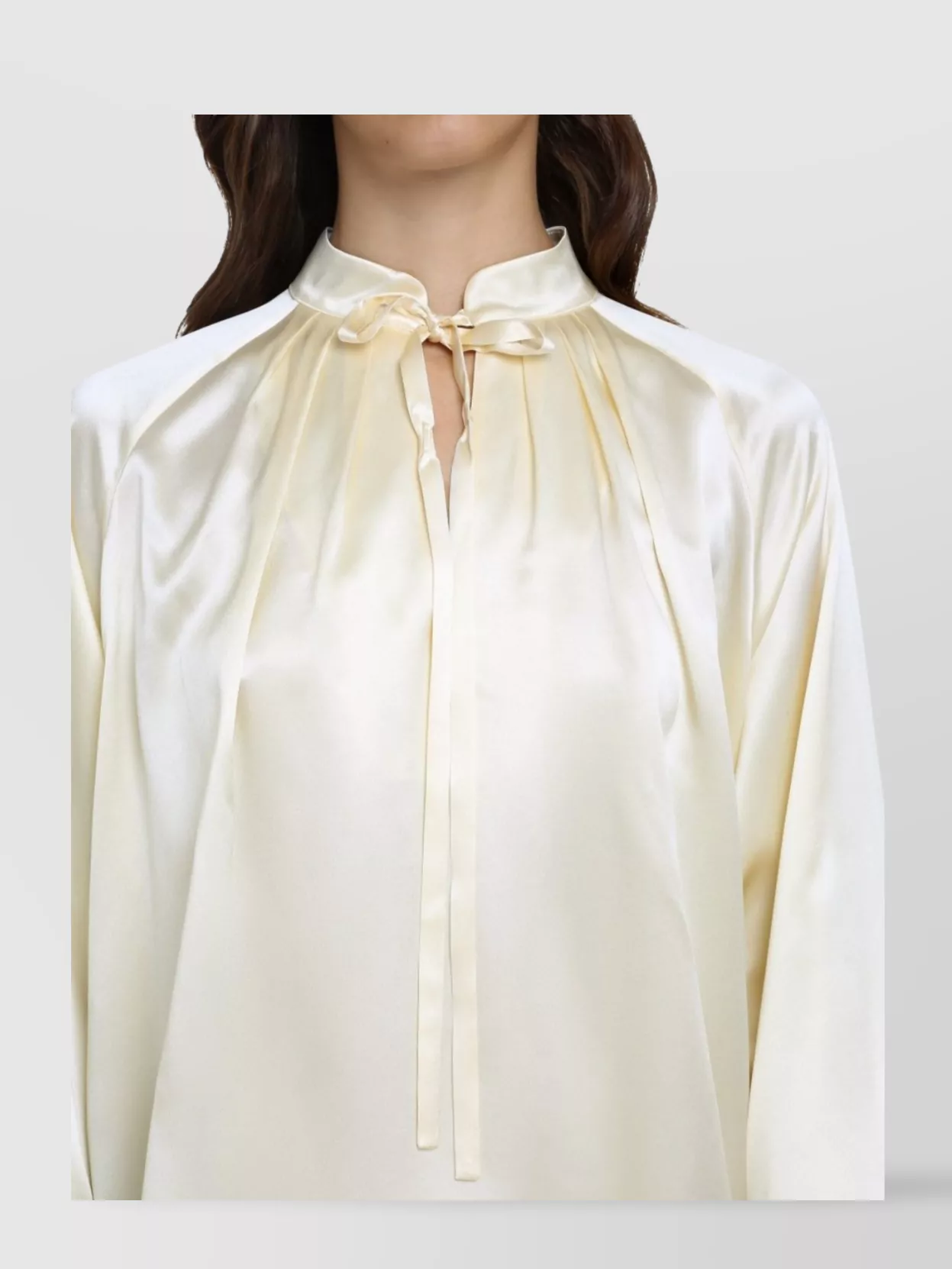 MAX MARA SILK BLOUSE WITH BOW DETAIL AND PLEATED BACK