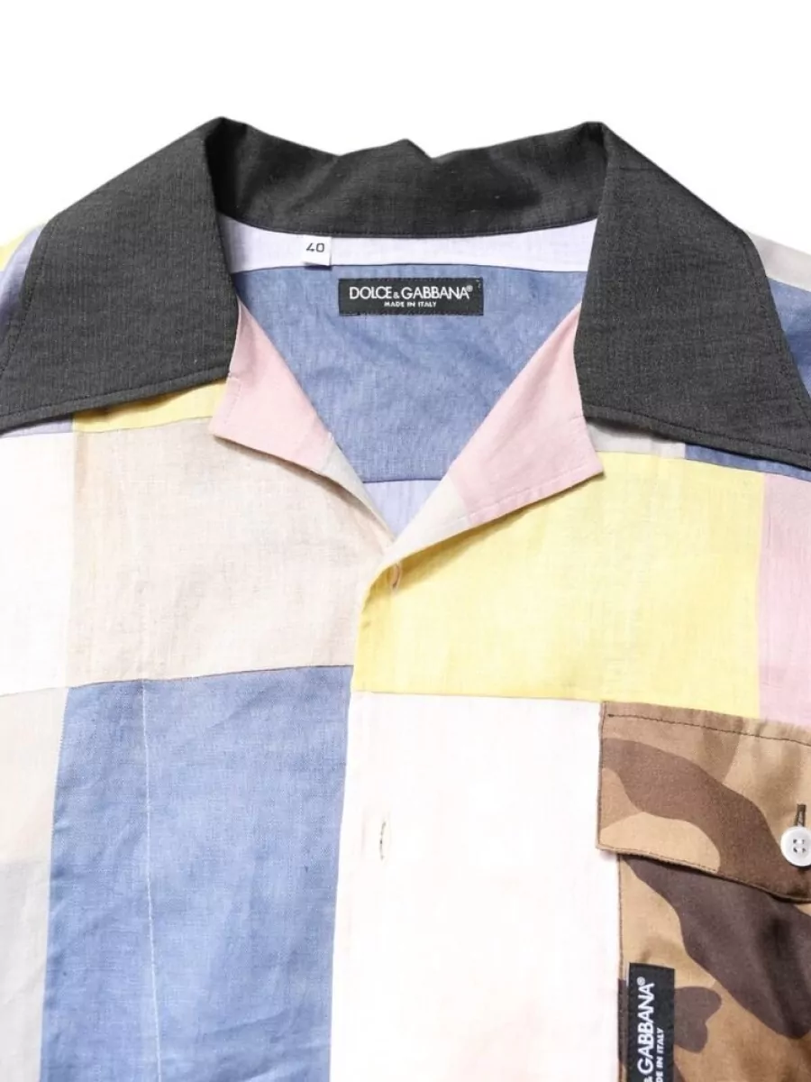 Dolce&Gabbana Silk Patchwork Short Sleeve Shirt