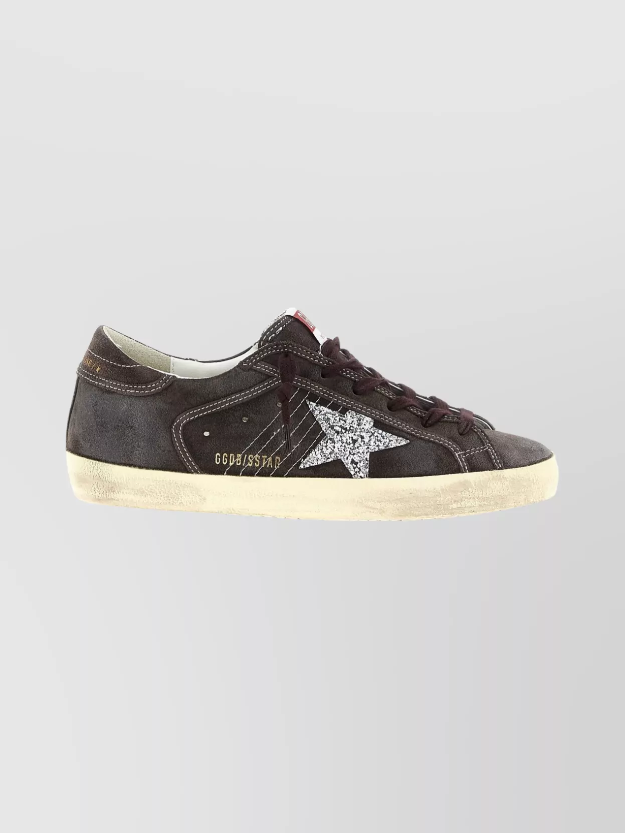 Golden Goose Star Detail Sneakers Featuring Contrast Stitching In Brown