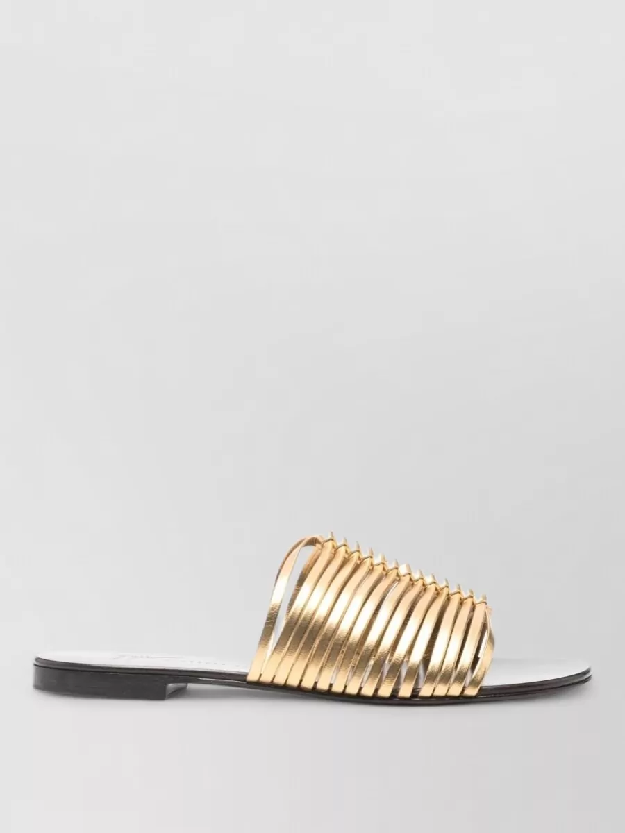 Giuseppe Zanotti Savoia Flat Sandals Open Toe Metallic