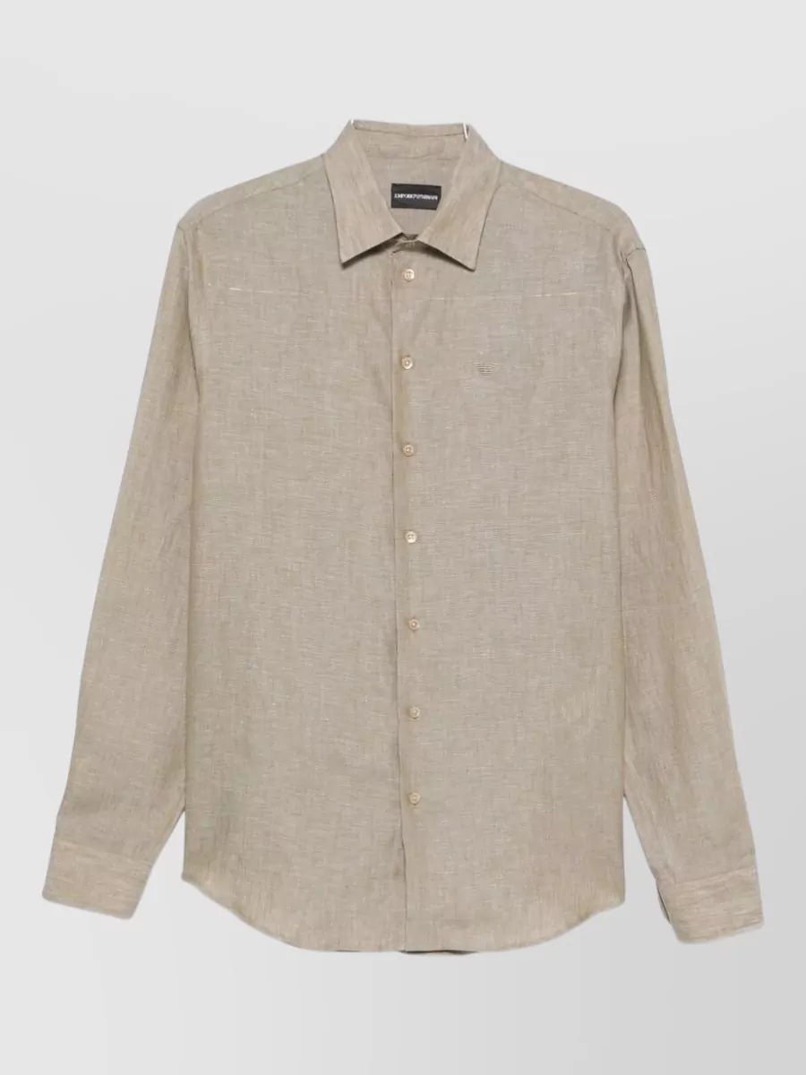 Emporio Armani cotton long-sleeve classic-collar shirt
