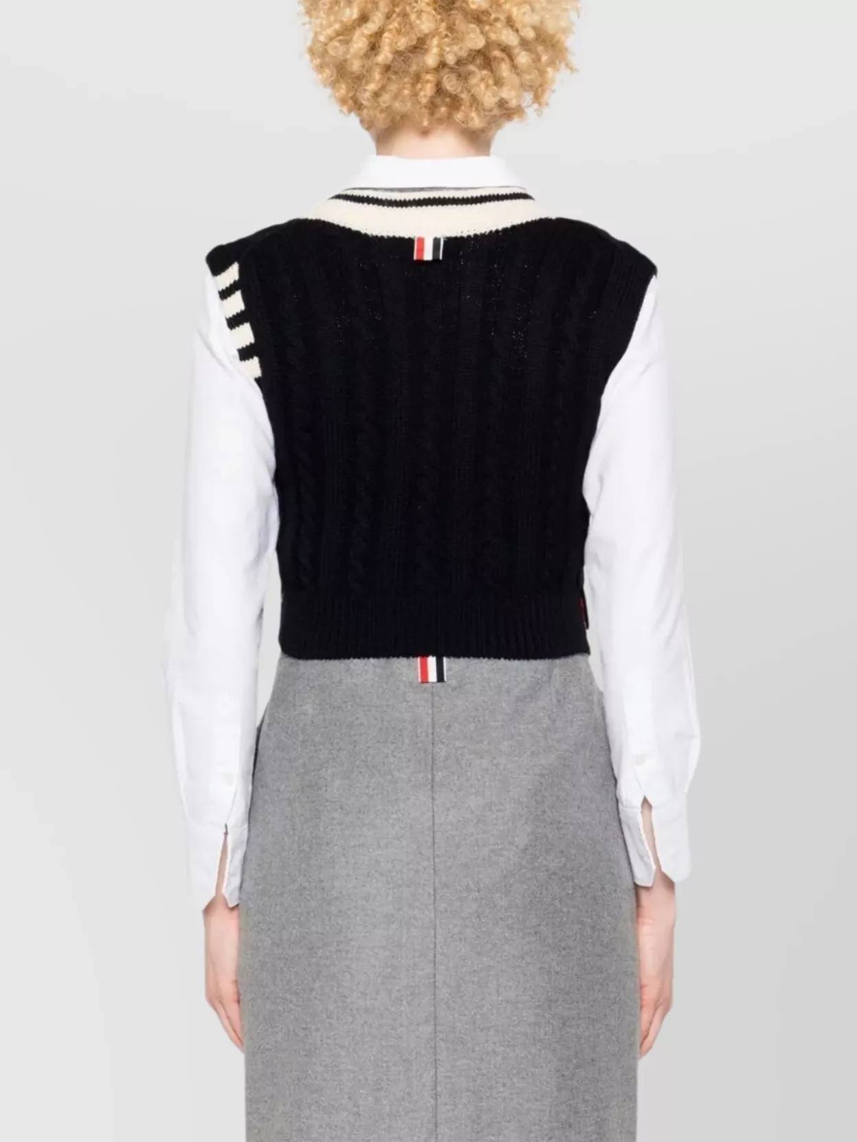 Thom Browne Cropped V Neck Pullover Vest