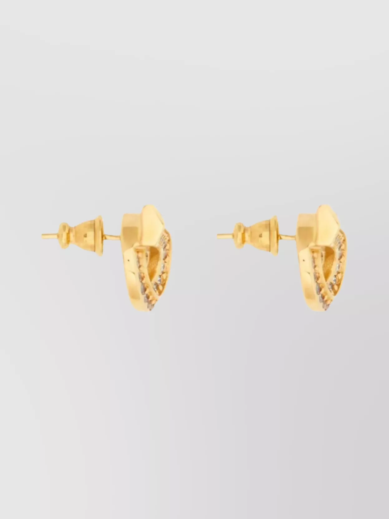 Ferragamo Stud Earrings Crystal Embellishments