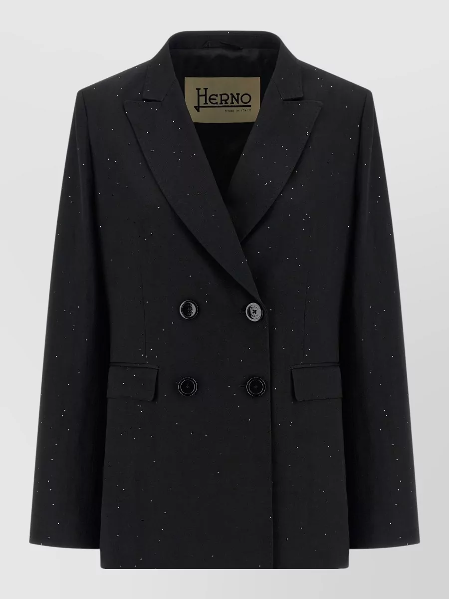 Herno Double-Breasted Micro Sequin Blazer
