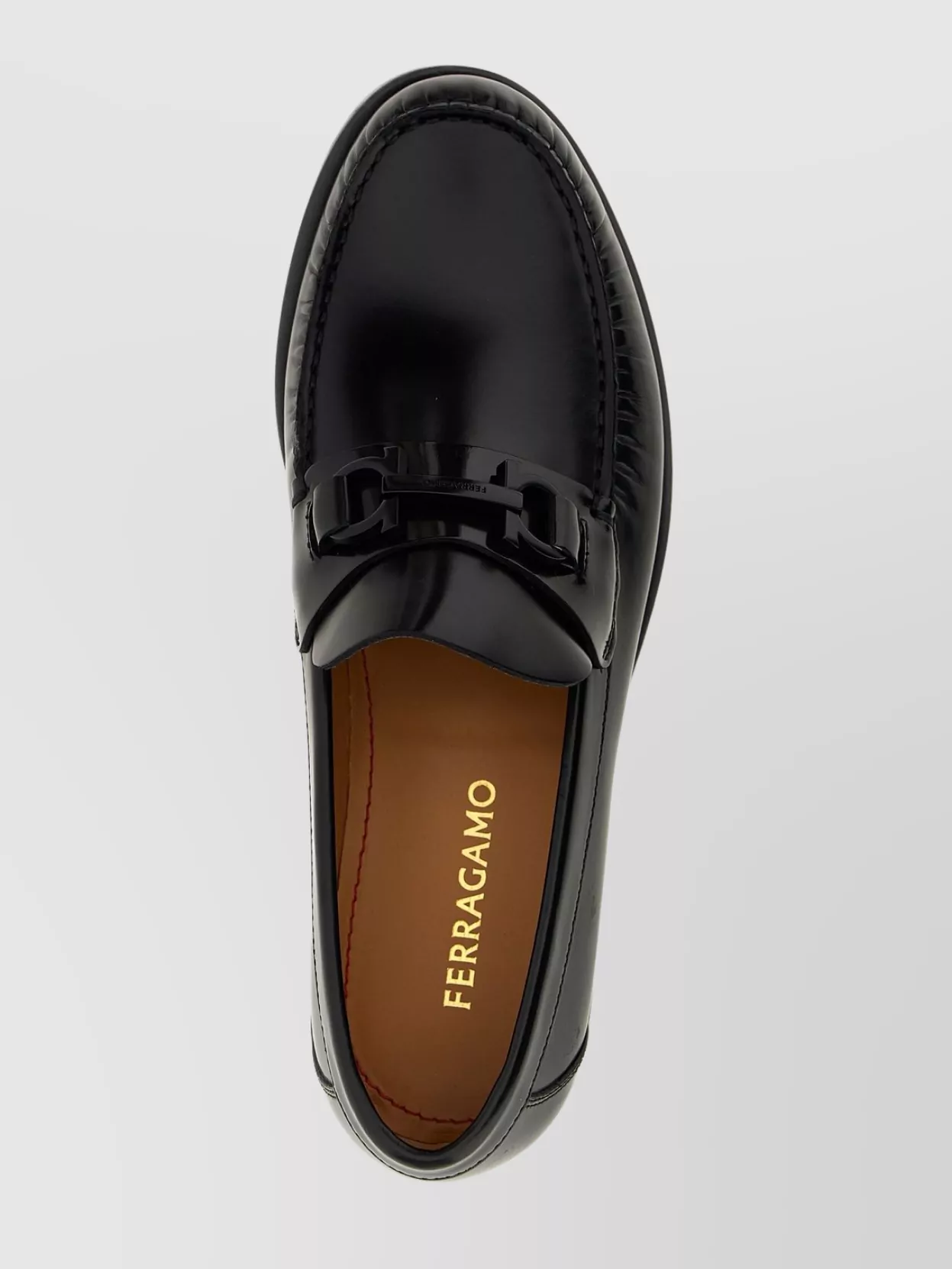 Ferragamo Stitched Moc Round Loafers