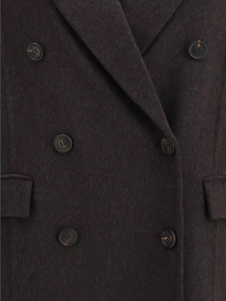 Brunello Cucinelli Cashmere Oversized Double-Breasted Midi Coat