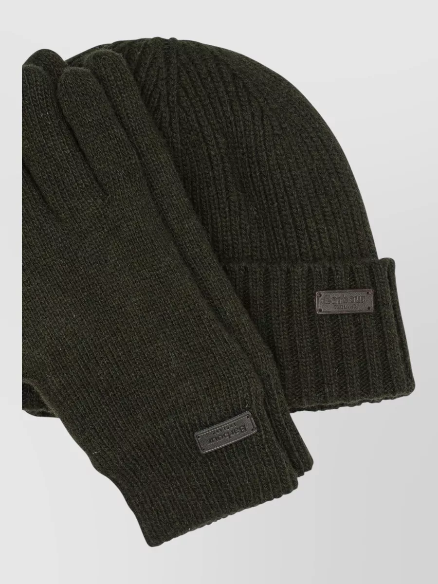 Barbour Wool beanie and gloves set