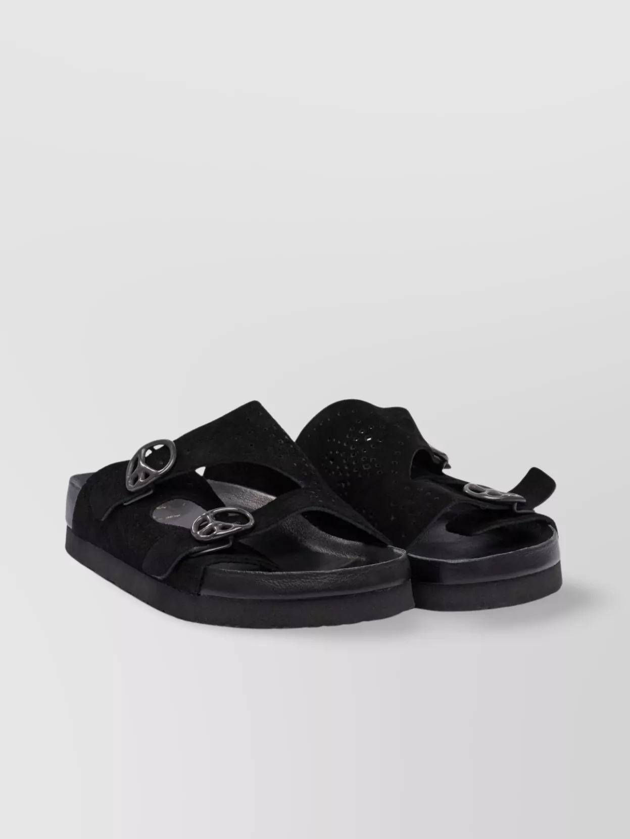 Needles Perforated Open Toe Flat Sole Sandals