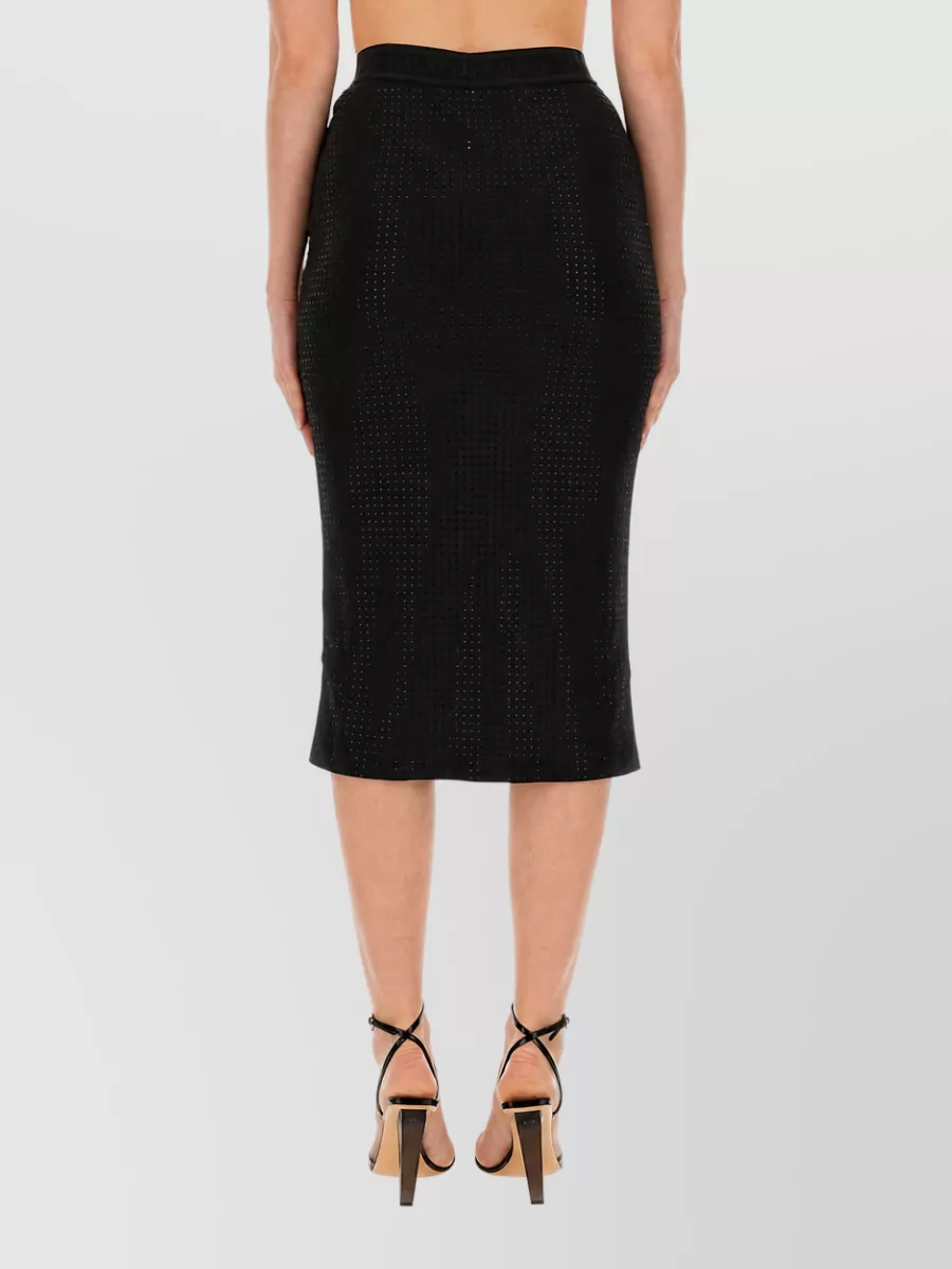 Versace Jeans Couture Crystal-Embellished Pencil Skirt