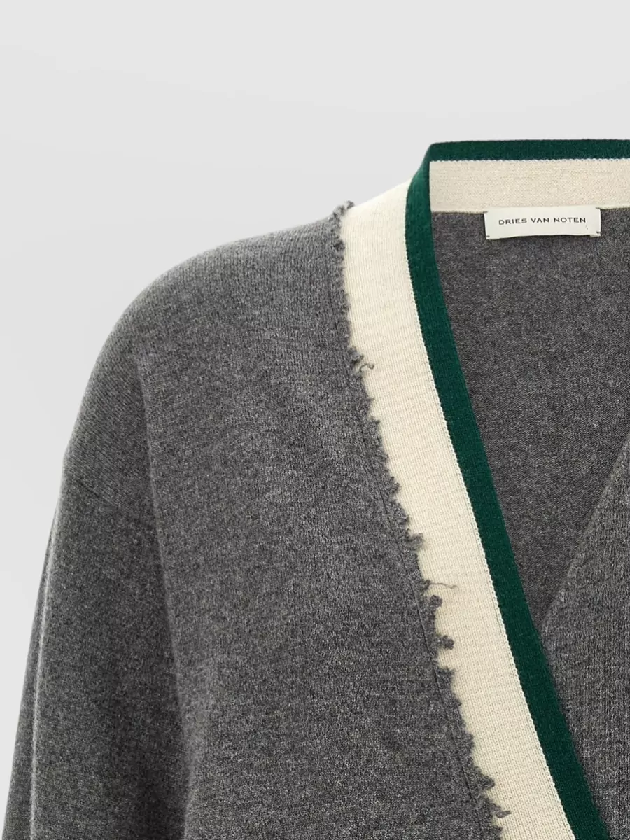 Dries Van Noten Cashmere V-Neck Wrap Cardigan