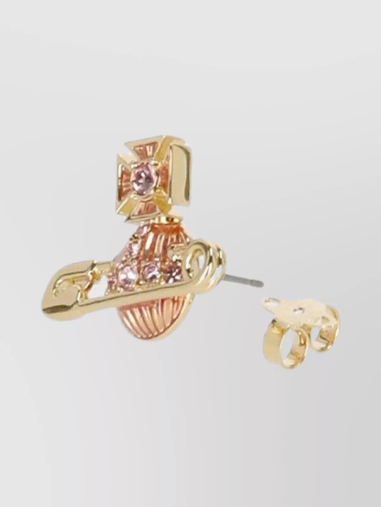 Vivienne Westwood Earrings Brass Stud Strass Detail