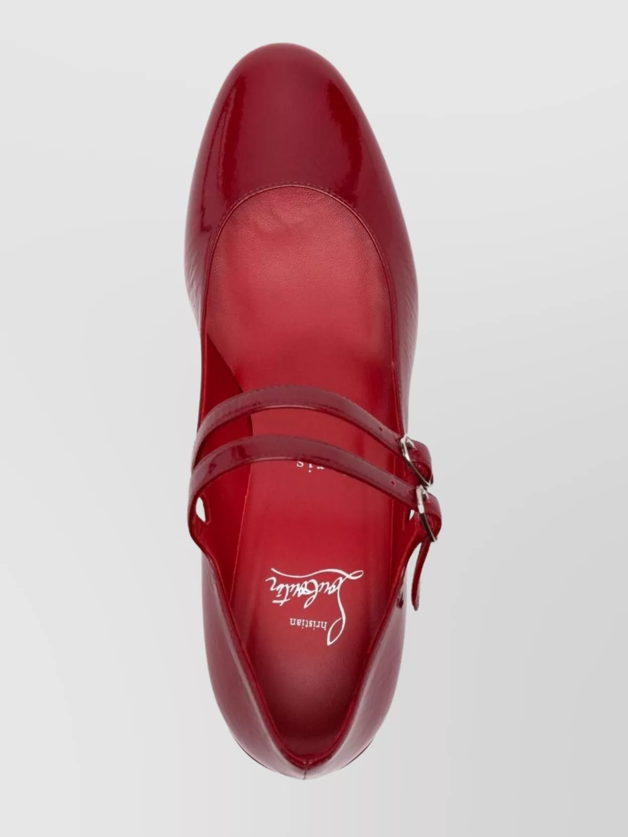 CHRISTIAN LOUBOUTIN BLOCK HEEL DOUBLE STRAP BALLERINA SHOES
