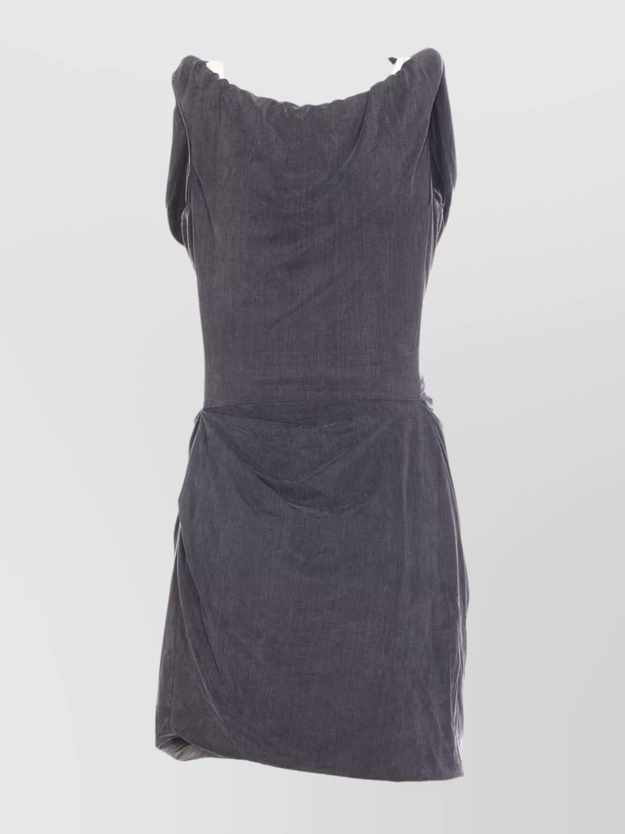 Vivienne Westwood Mini Dress With Draped Neckline And Ruched Detail In Gray