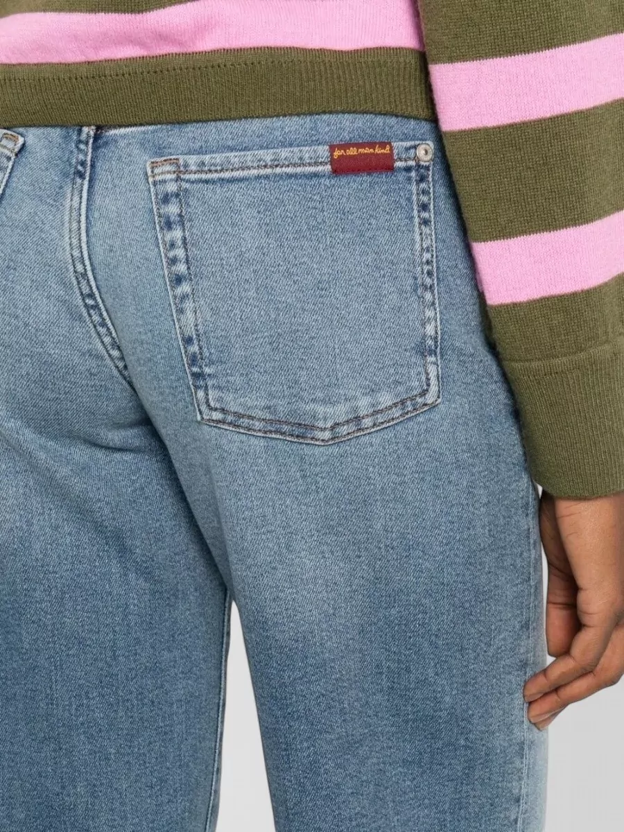 7 For All Mankind Stovepipe Straight Leg Denim Trousers