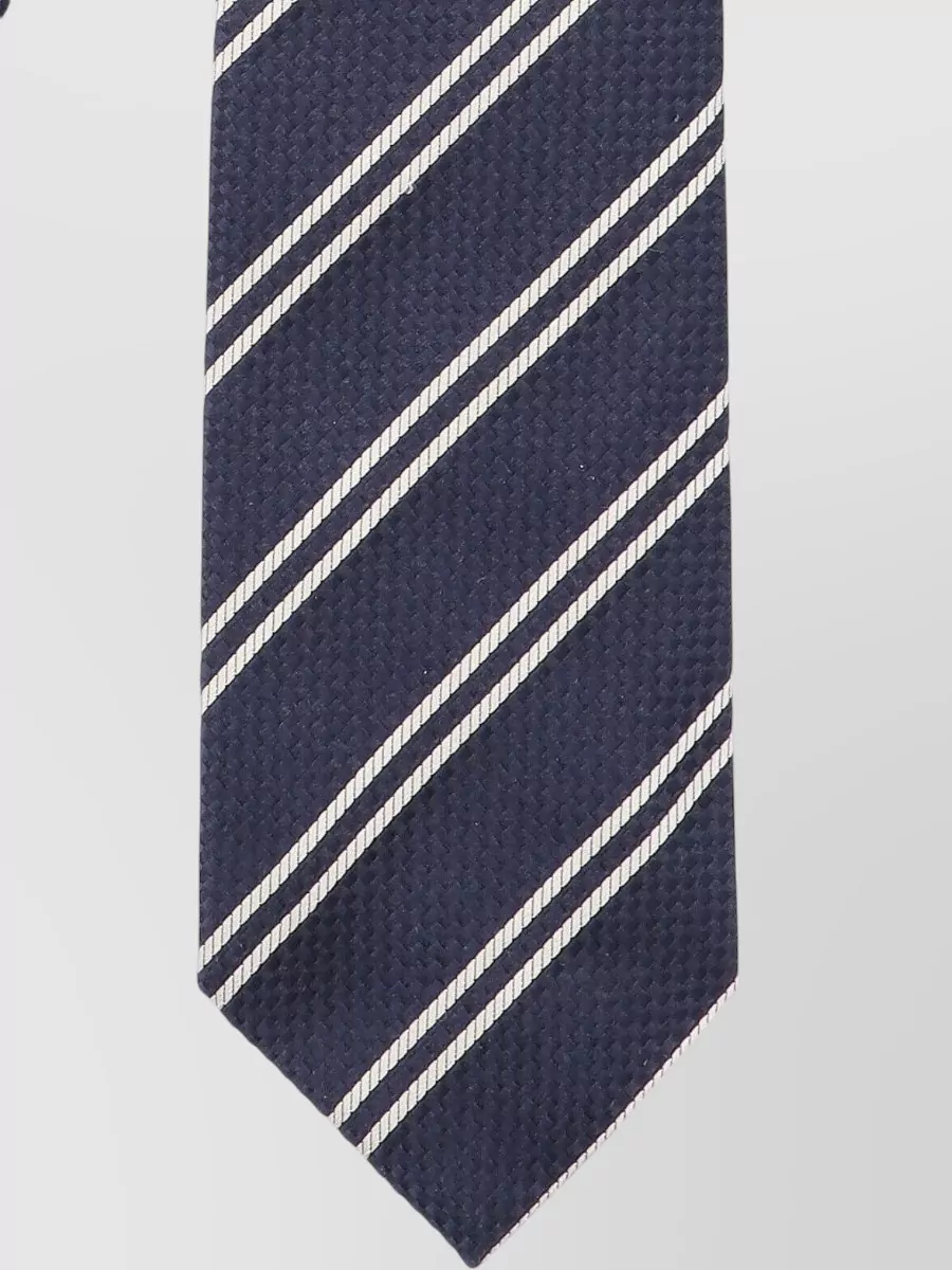 Tom Ford Wide Diagonal Stripe Textured Silk Necktie