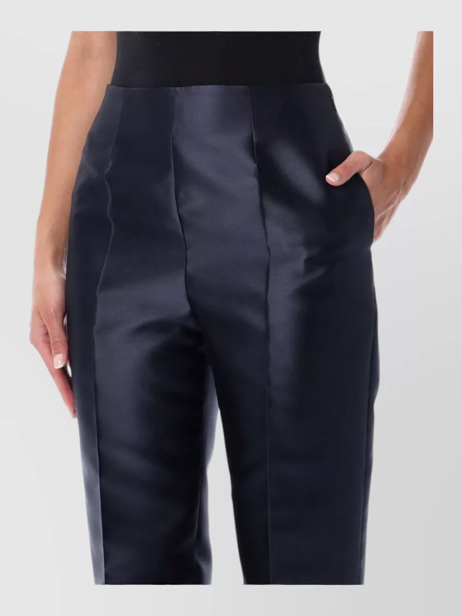 Alberta Ferretti silk high-rise straight-leg suit trousers