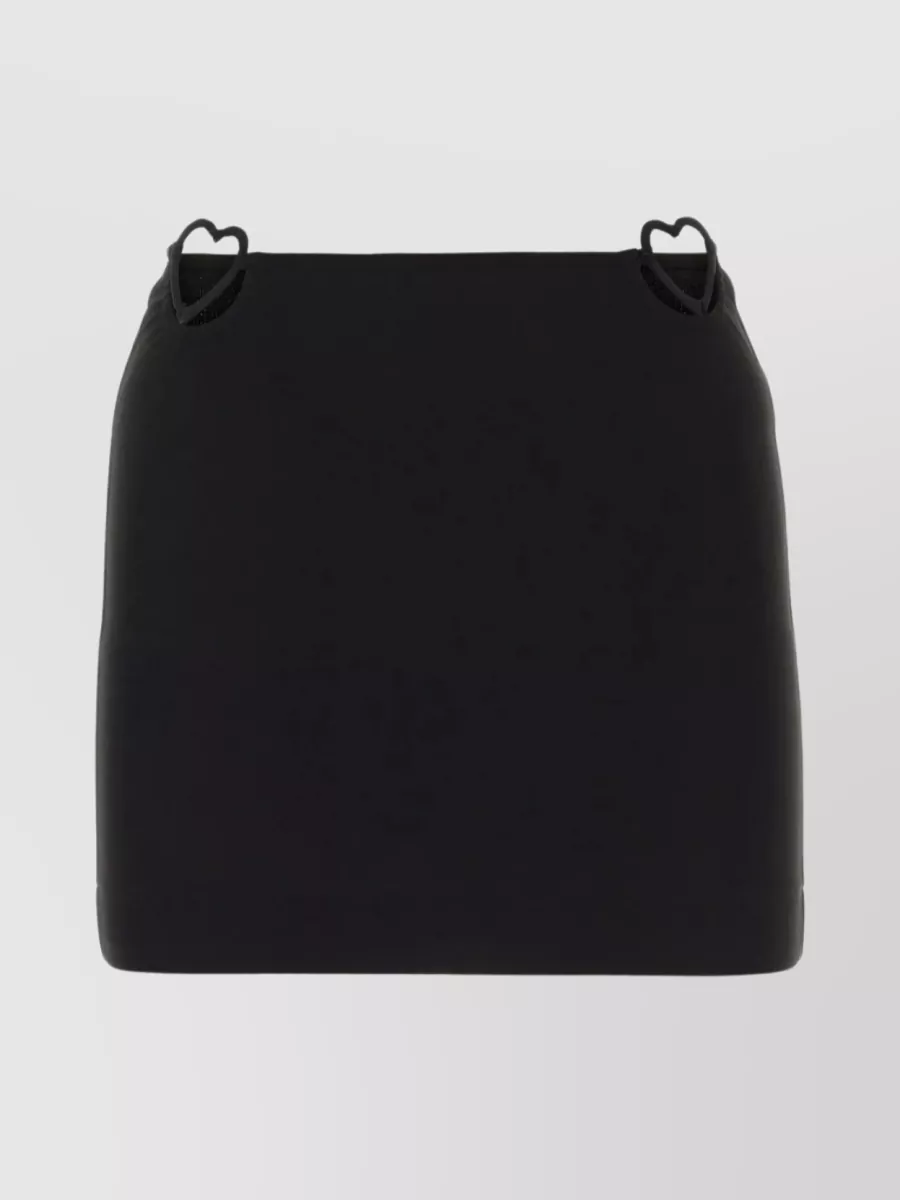 Shop Nensi Dojaka Short Blend Skirt With Heart-shaped Detail In Black