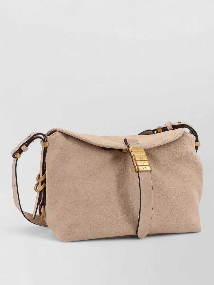 Pinko Love Bag Medium Suede Leather Shoulder Bag
