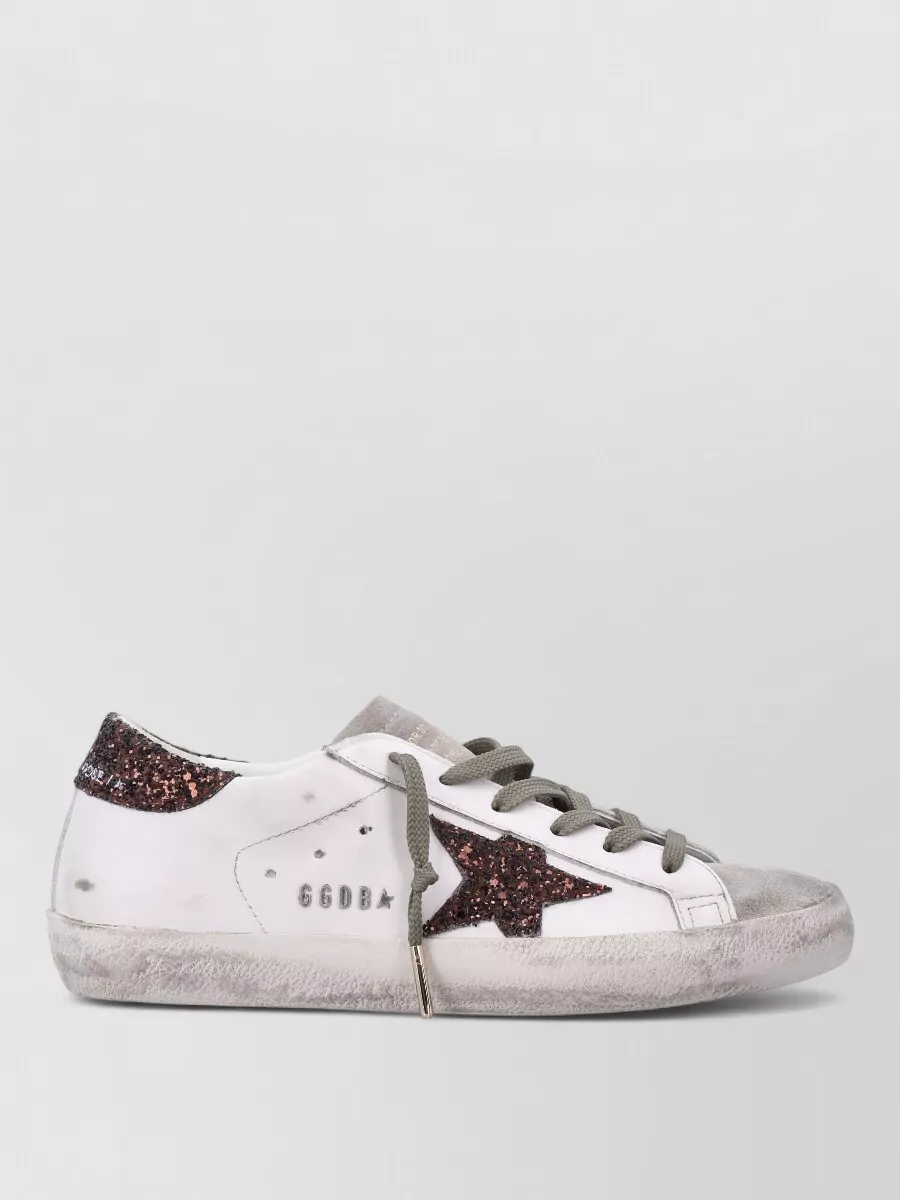 Golden Goose Superstar Sneakers Glitter Heel Star Detail In Multi