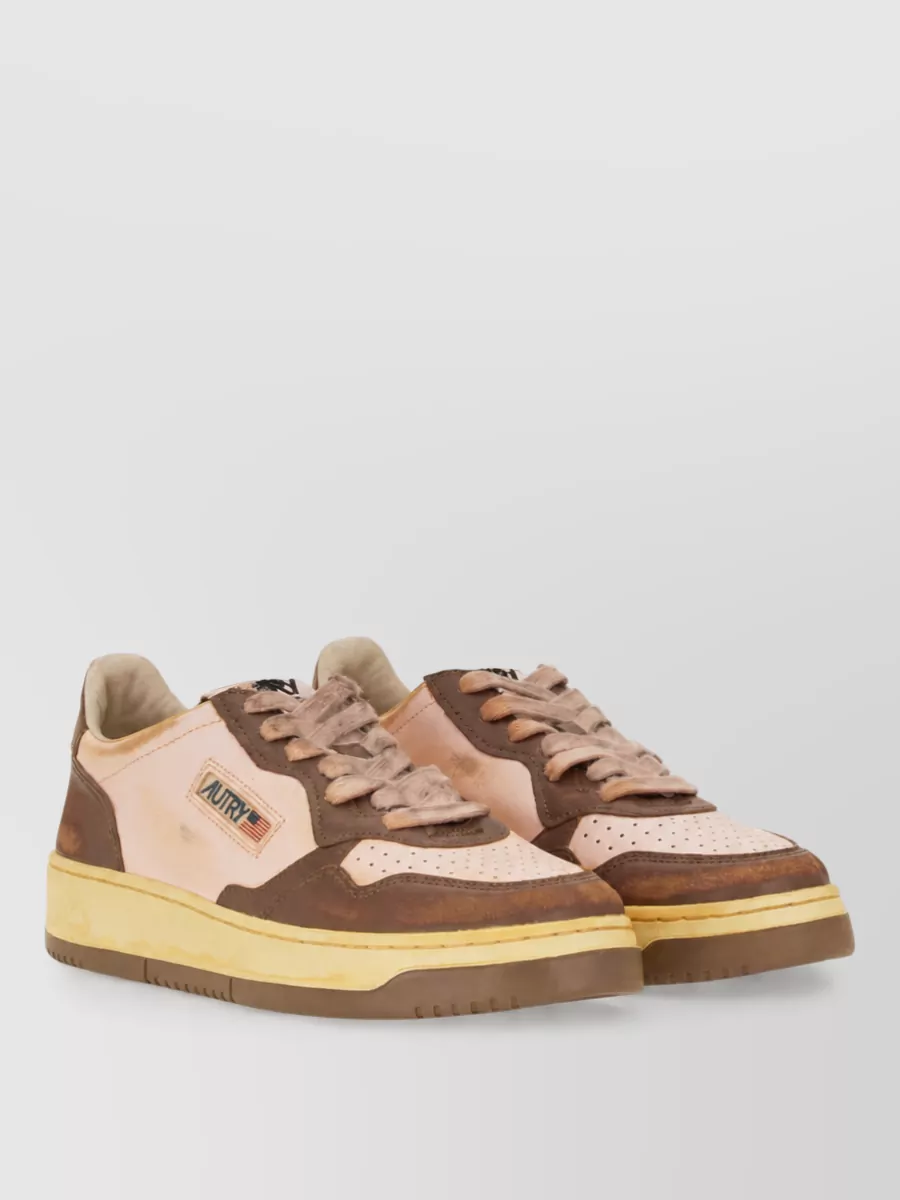 Autry Leather Super Vintage Lace-Up Sneakers