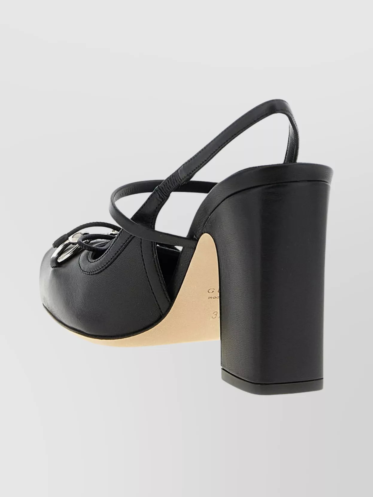 Gucci Square Toe Slingback Pumps With Block Heel In Black