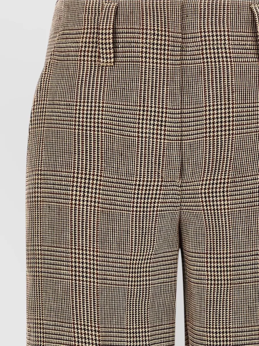 Brunello Cucinelli Linen Prince Of Wales Slightly Flared Trousers