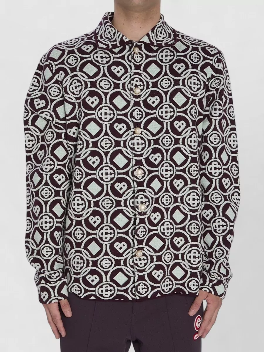 Casablanca Cotton Relaxed-Fit Monogram-Patterned Overshirt