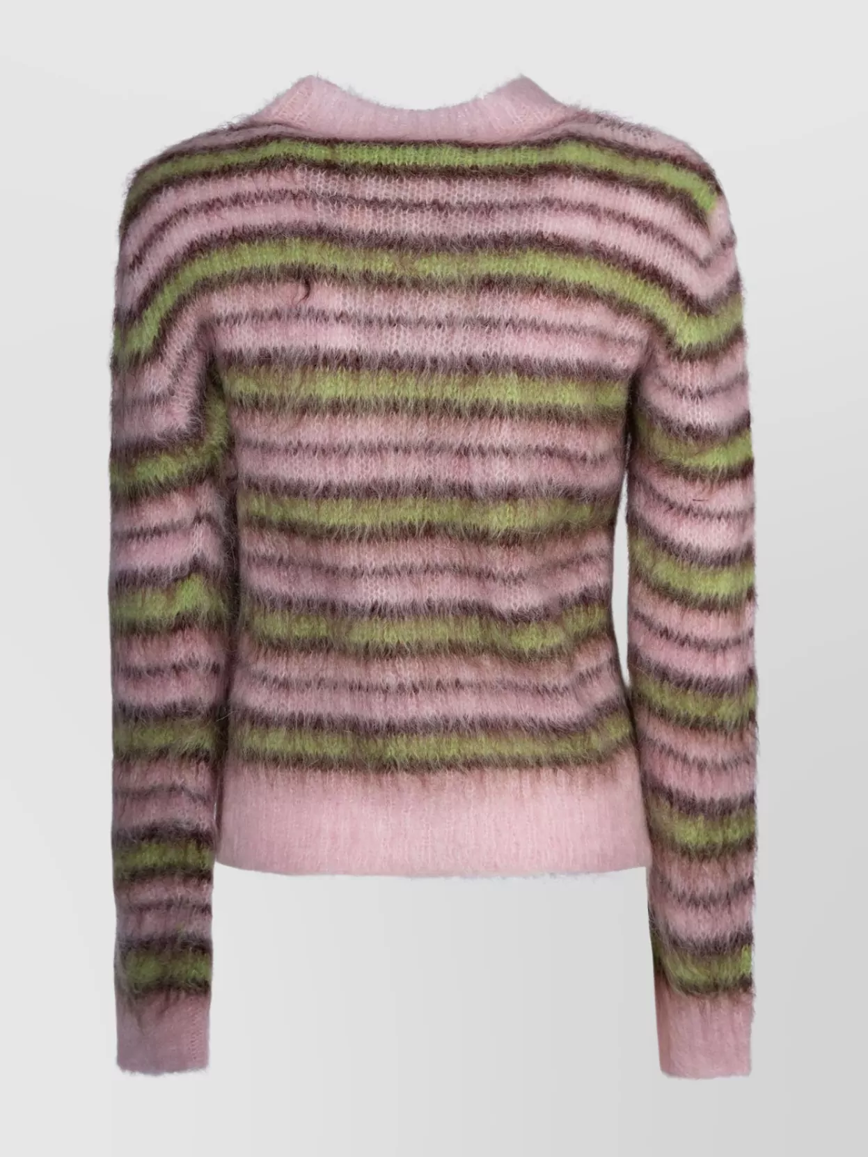 Marni Striped Knitwear With Long Sleeves And Ribbed Cuffs In Pink