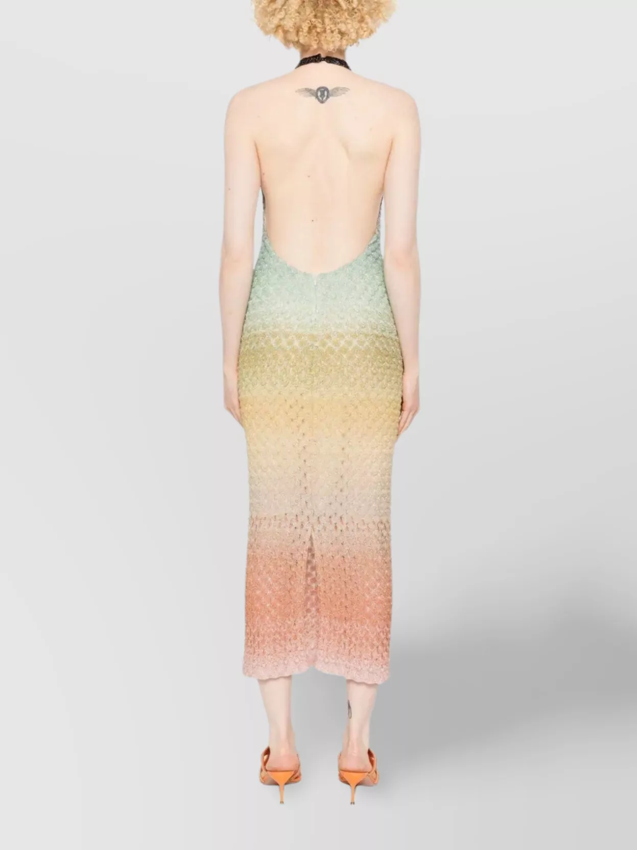 Missoni Multicolor Sleeveless Dress With Halterneck And Faded Effect In Viscose Blend Woman