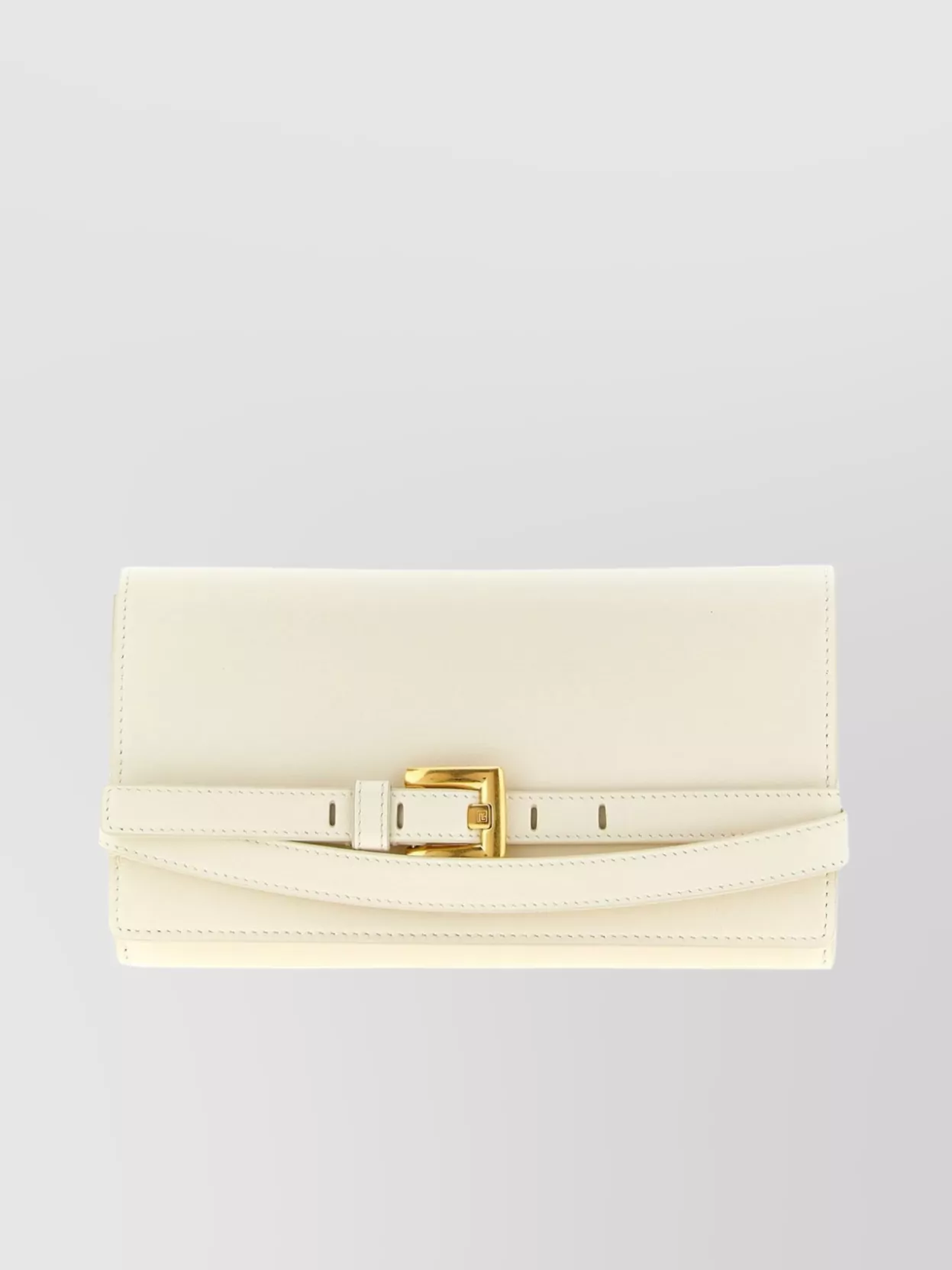Balmain Chain Strap Wallet Gold-tone Hardware In White