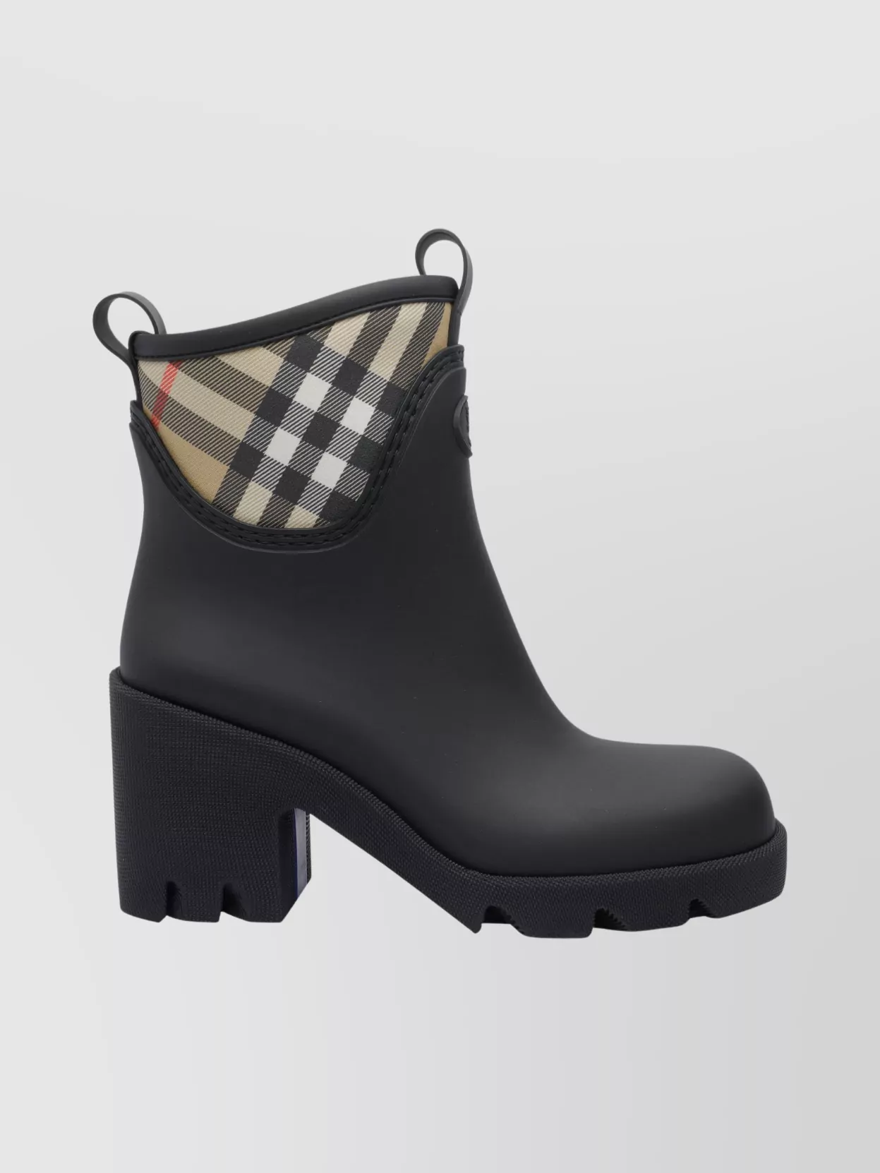 Burberry Chunky Sole Ankle Length Check Pattern Boots