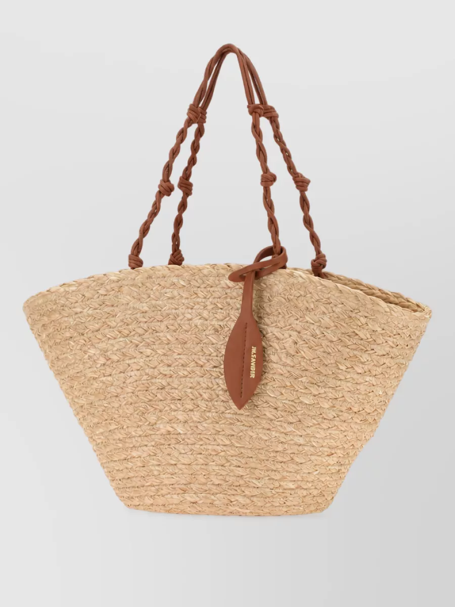 Jil Sander tangle raffia beach bag