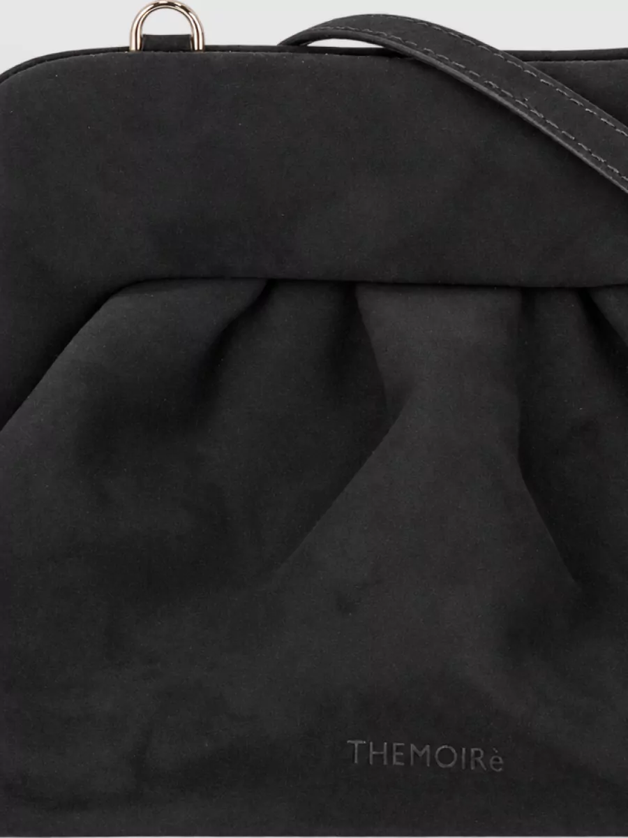 Themoiré bios recycled suede ruched clutch bag